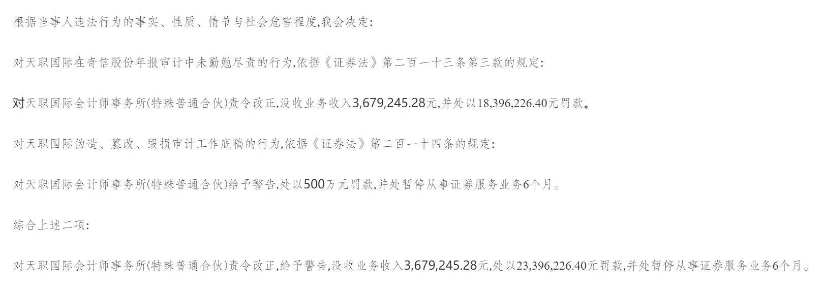 财信证券IPO完成“换所”：天健上任，原会计师天职国际被暂停6个月资格