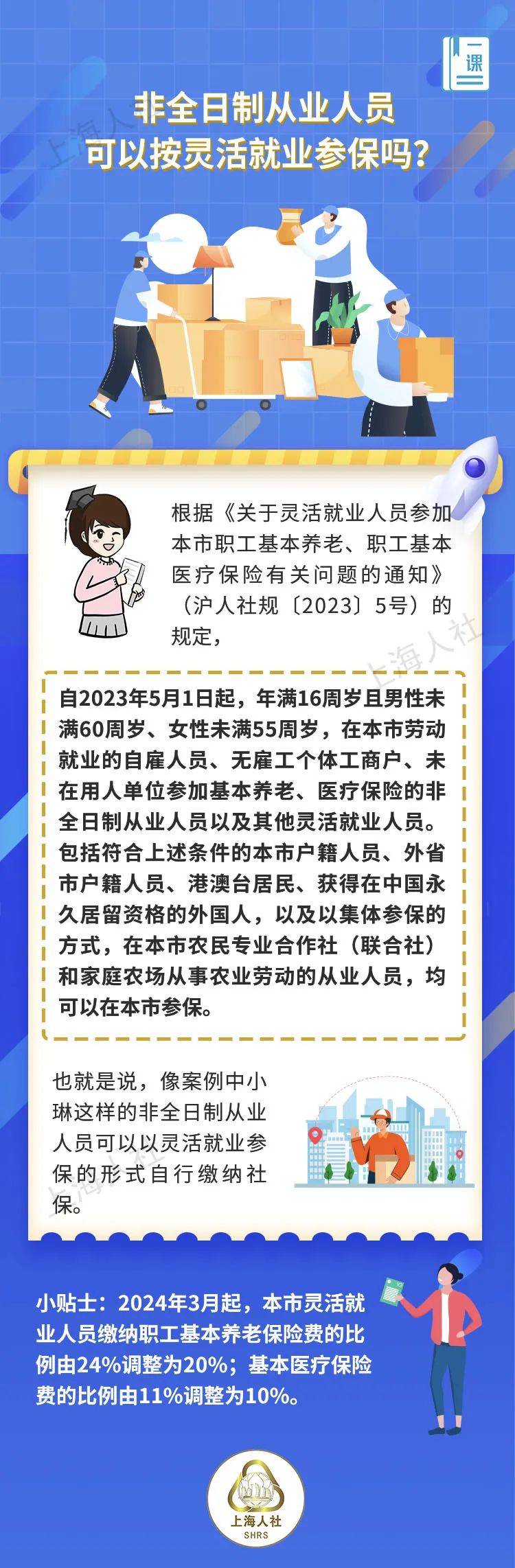 【提示】非全日制员工的工资有托底吗？从业人员可以按灵活就业参保吗？解答在此→