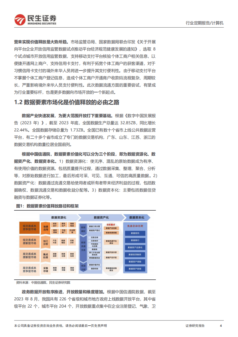 民生证券-医保数据要素：计算机“牛市利刃”的明星