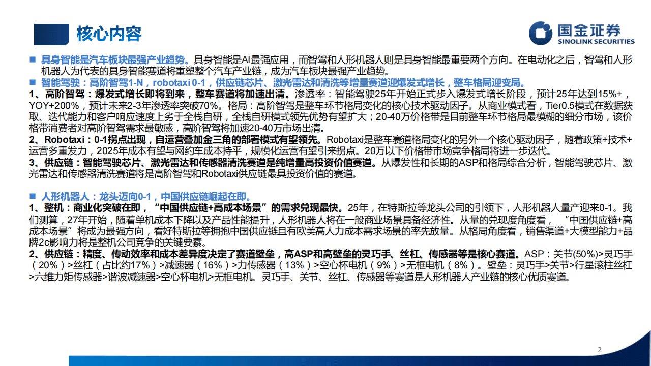 行业培训框架：智能驾驶和人形机器人培训专题-国金证券