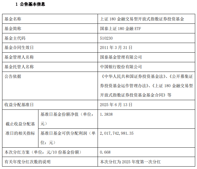 金融ETF（510230）官宣分红，一键布局银行+保险+证券板块，攻守兼备